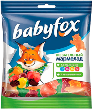 Жев.Марм babyfox бегемоты 70г