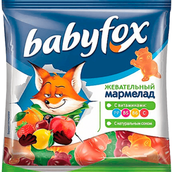 Жев.Марм babyfox бегемоты 70г