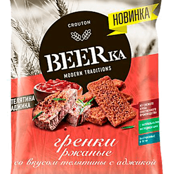 Гренки ржан.BEERka 60г Телятина с аджикой