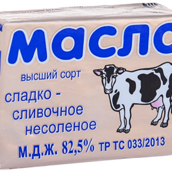 Масло сладко-сливочное несоленое "Традиционное" 82,5%, фас. 180гр., ТМ "Милко"