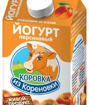 Йогурт пит КизК 2,1% 450г пюрпак Персик