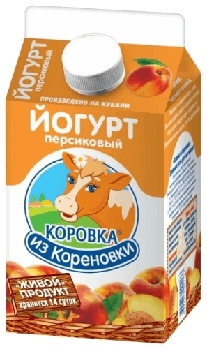 Йогурт пит КизК 2,1% 450г пюрпак Персик